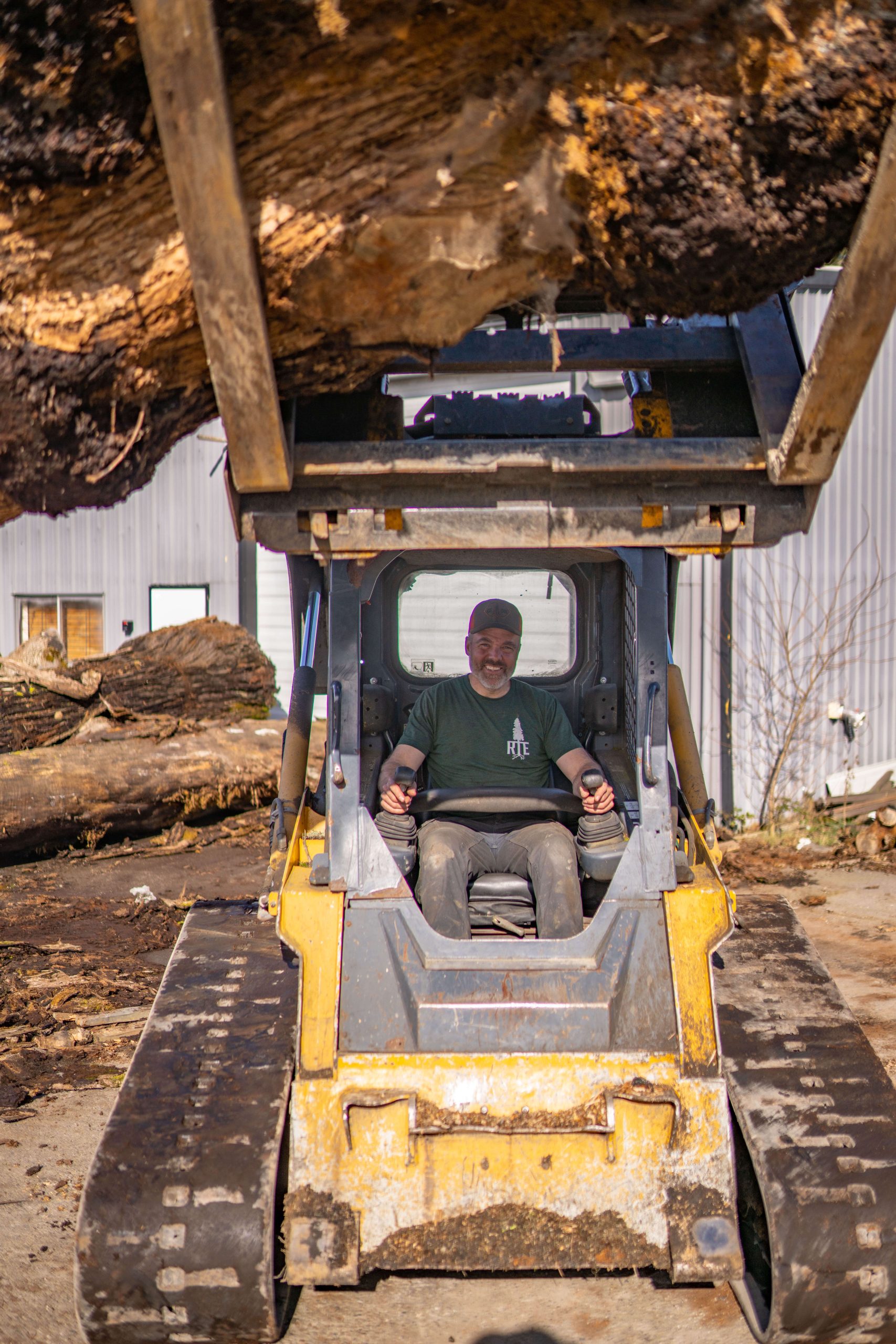 MicahSkidSteerLargeLog Lakewood Live Edge Skid Steer, Huge Log